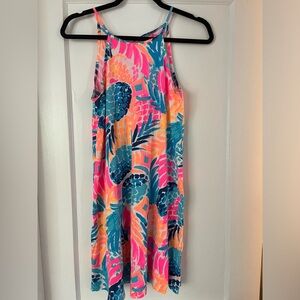 Lilly Pulitzer Pineapple Print Tassel Tie Back Dress